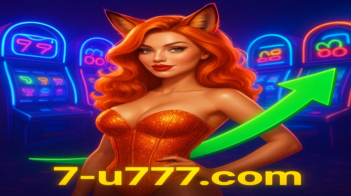 খরগোশের কানের নকশা পরা এক নারী 7u777 গেমিং প্ল্যাটফর্ম অ্যাপে আর্কেড গেম খেলছেন, সামনে উঠতি সবুজ তীর বড় জয় ও লাভ নির্দেশ করছে।